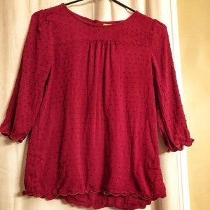 Maeve for Anthropologie Burgundy Blouse Size 2